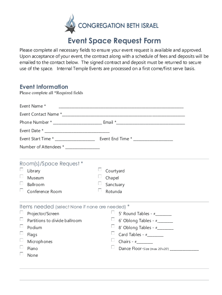 Fillable Online Event Space Request Form Fax Email Print PdfFiller fillable-online-event-space-request-form-fax-email-print-pdffiller