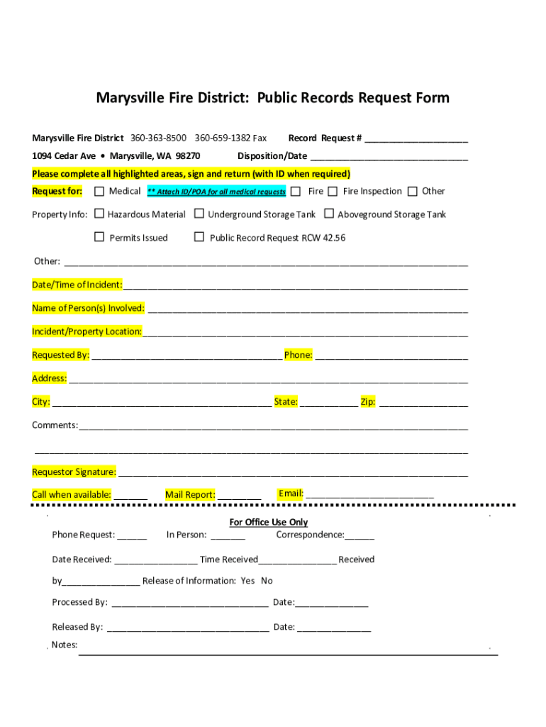 Wa public records request Fill out & sign online DocHub