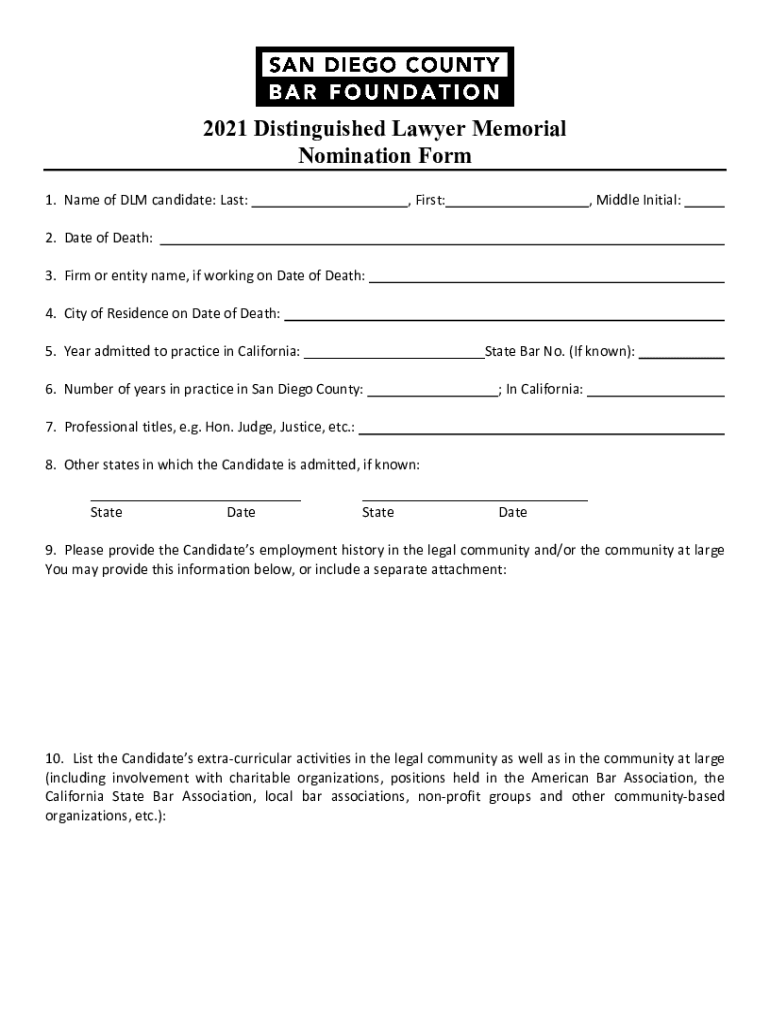 Fillable Online Fillable Online Medal of Honor Award Nomination Form PDFfiller Fax Email Print