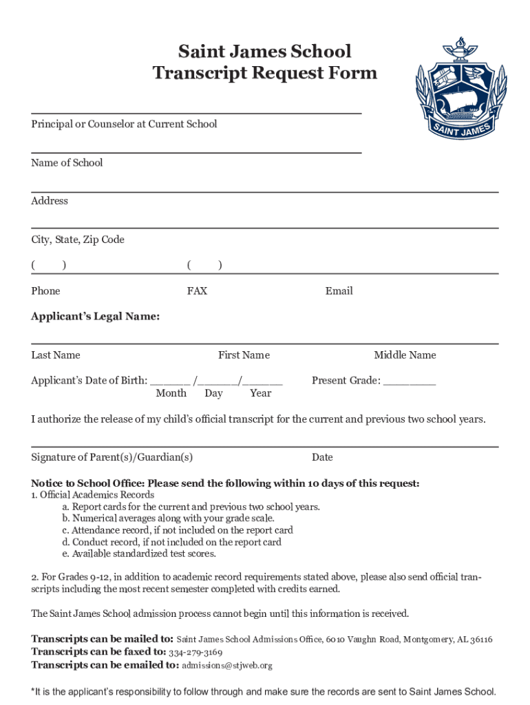 Fillable Online CARMEL HIGH SCHOOL TRANSCRIPT REQUEST FORM Fax