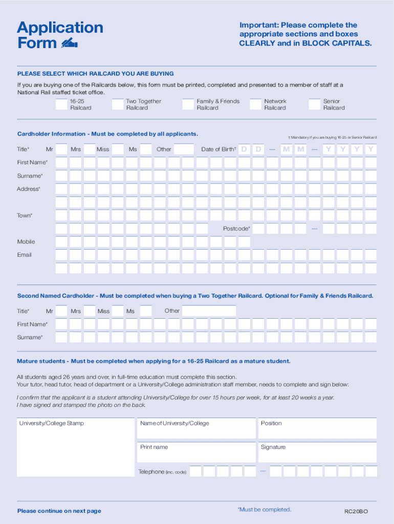 Fillable Online Fillable Online Get the Disabled Persons Railcard
