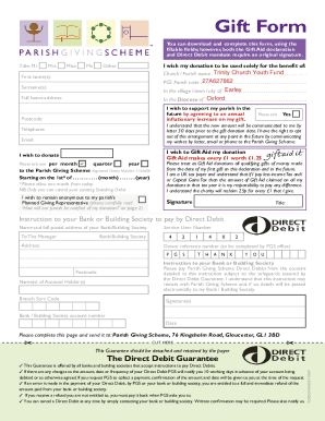Parish Giving Scheme Donation Form