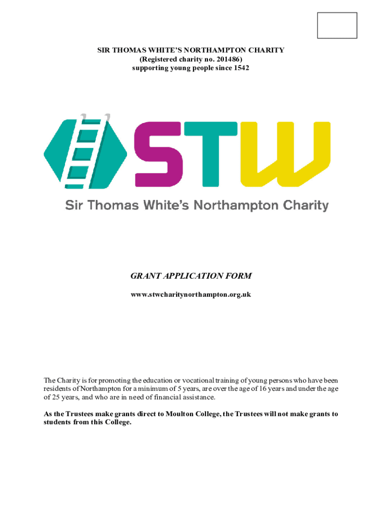 Fillable Online The history of Sir Thomas White's Northampton Charity