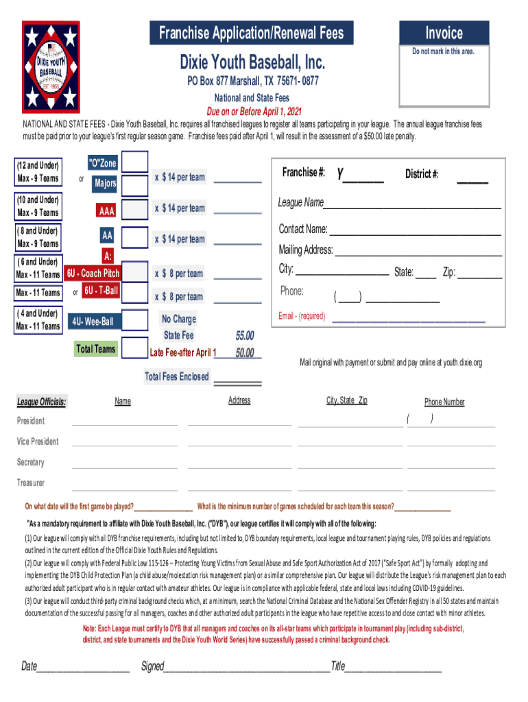 Fillable Online The 5 Best Youth Sports Franchises You Can Own