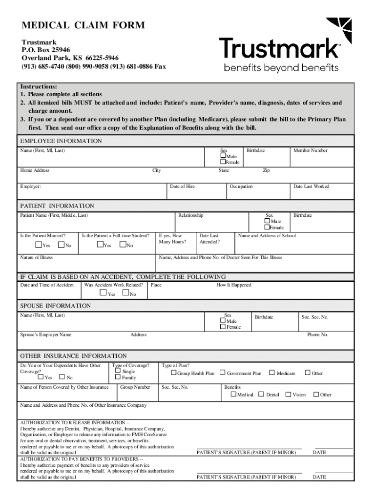 Fillable Online catholicdioceseofwichita Medicalvision claim Preview on Page 1