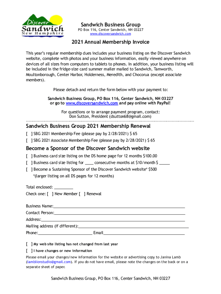 Fillable Online Tax Collector Sandwich, New Hampshire Fax Email Print pdfFiller