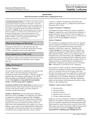Fillable Online Form I-9, Employment Department of Homeland Security ...