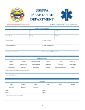 Fillable Online Vial of life 2019 form Fax Email Print - pdfFiller