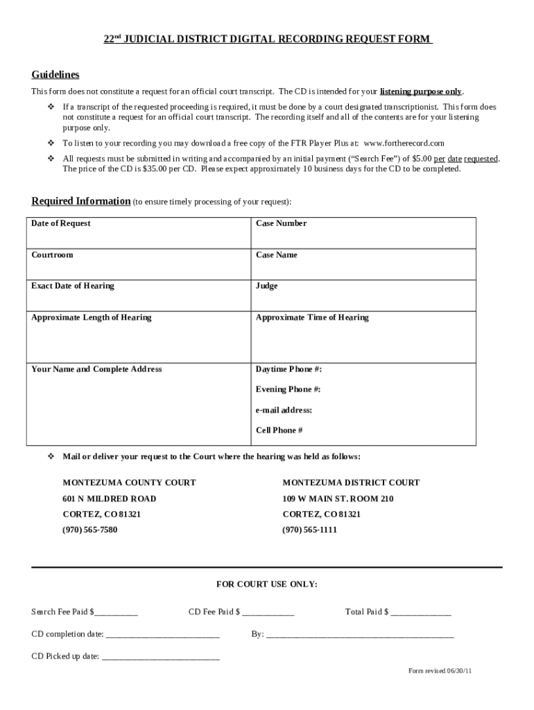 DENVER DISTRICT COURT TRANSCRIPT REQUEST -- DIGITAL ONLY Doc Template ...