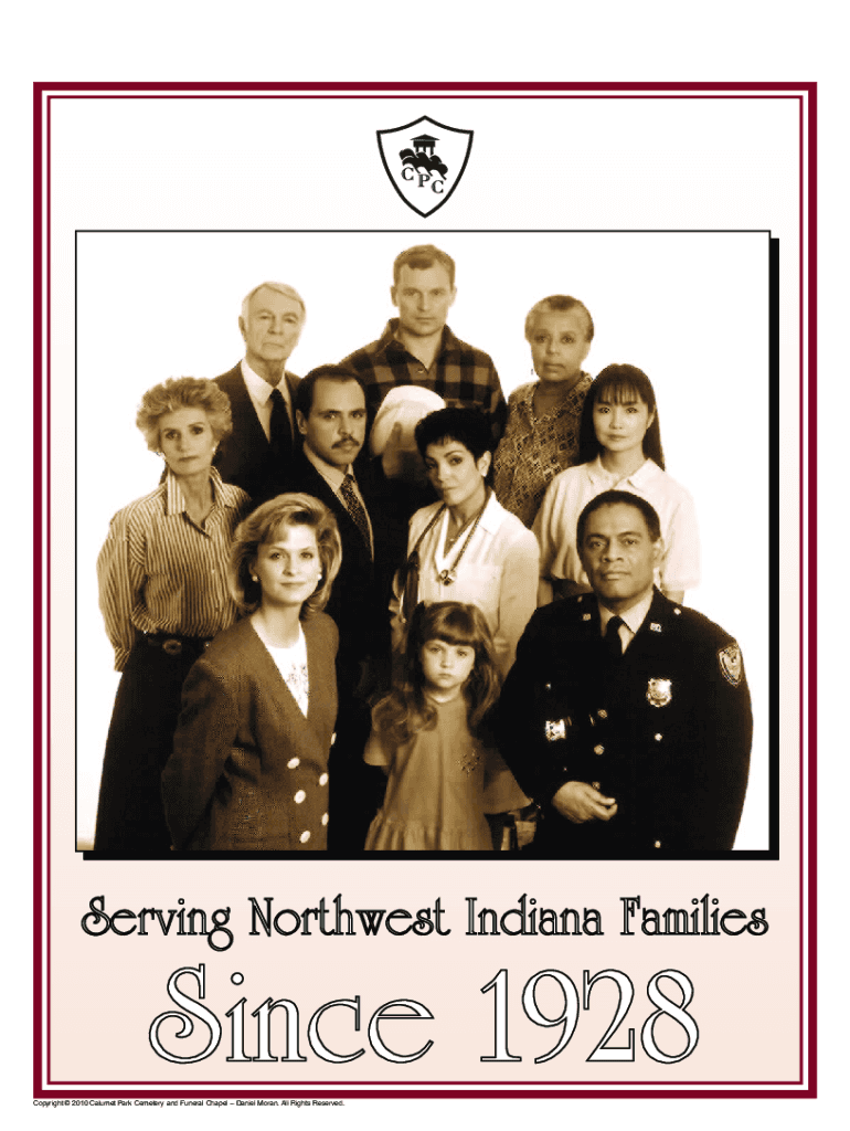 Fillable Online to Calumet Park Cemetery and Funeral Chapel Fax