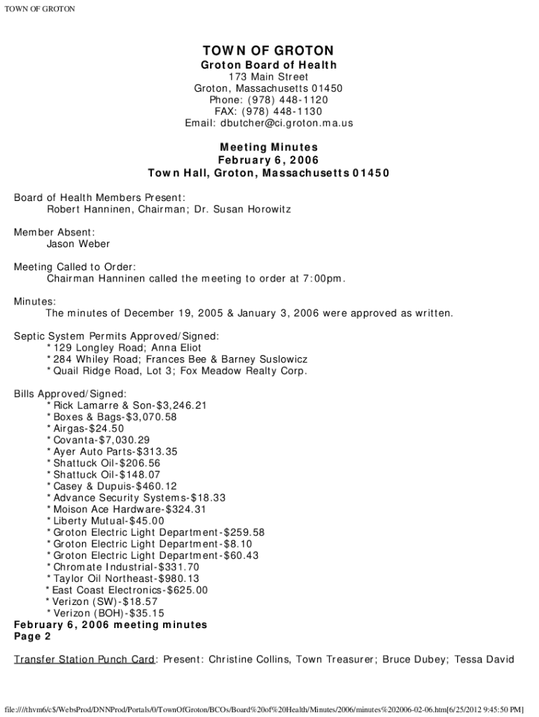 Fillable Online PDF TOWN OF GROTON Fax Email Print pdfFiller