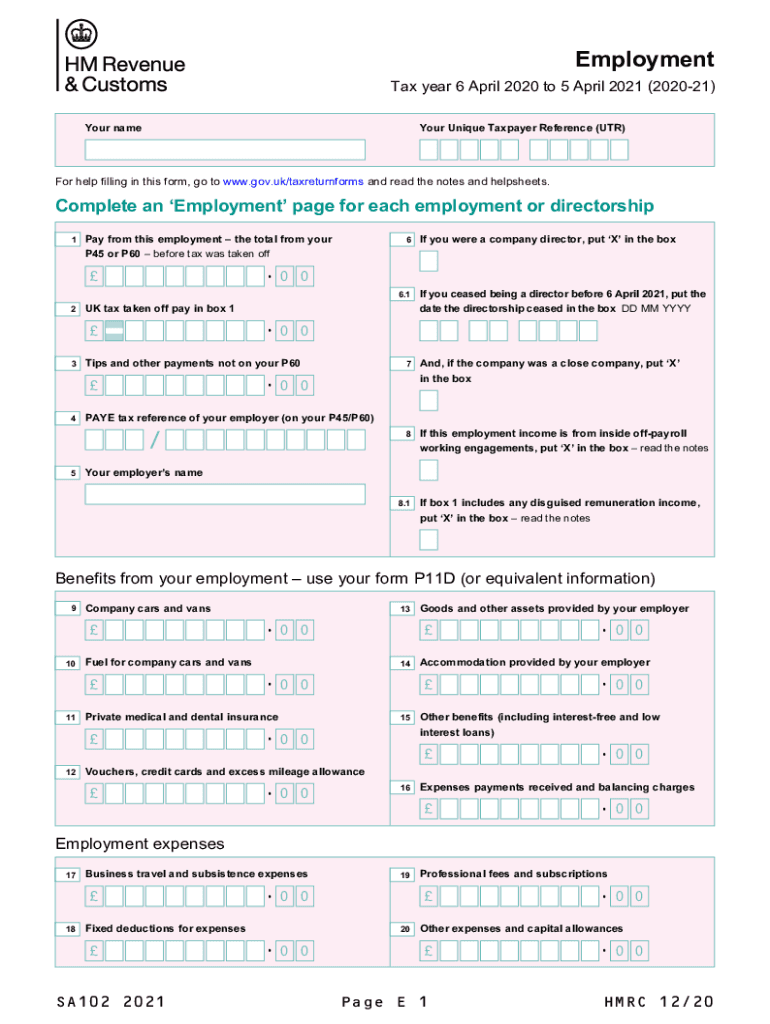 uk employment form Preview on Page 1