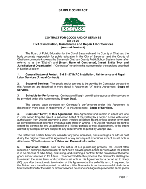 HVAC Maintenance Contract Template - Free Sample ...