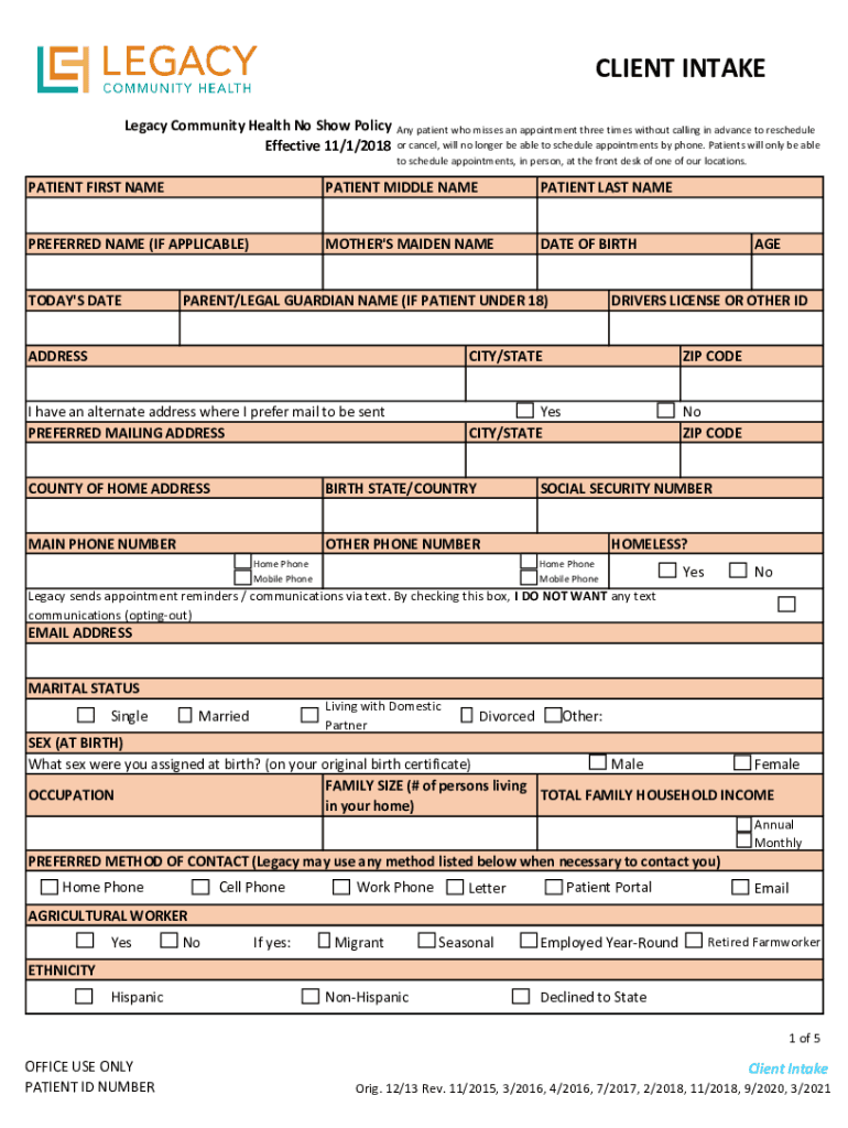 Public PolicyLegacy Community Health Preview on Page 1