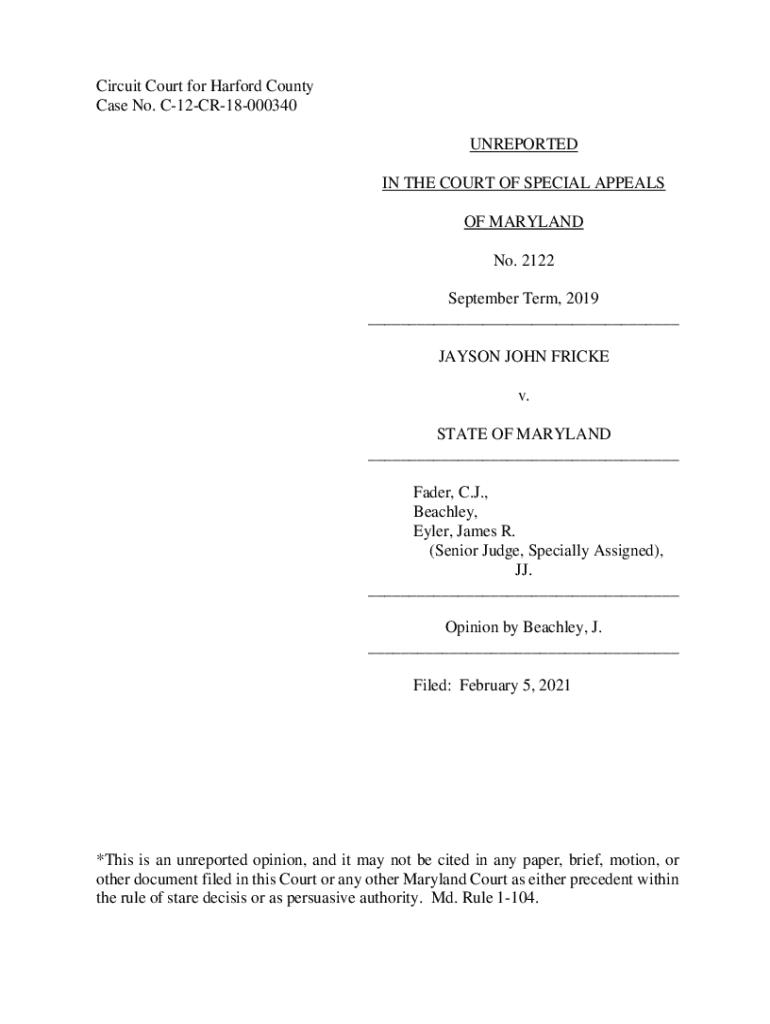 Fillable Online Circuit Court for Harford County Case No. C12CR18