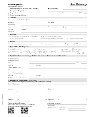 Fillable Online Standing order. Form (PDF) Fax Email Print - pdfFiller