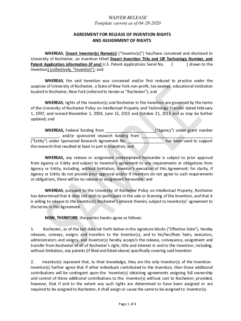 Fillable Online Letter of Waiver - Sample Template - Word and PDF Fax ...