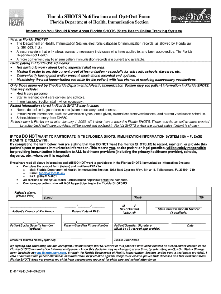 Vaccine Information Statements (VIS)Florida Department Preview on Page 1