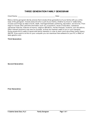 THREE GENERATION FAMILY GENOGRAM - Template Section