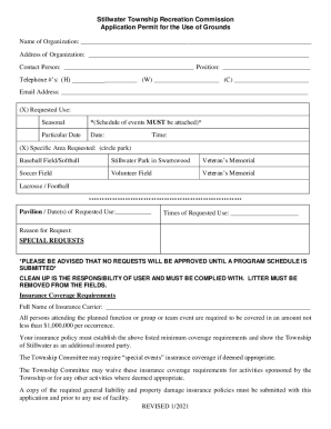 Stillwater Township Recreation Commission Application ...