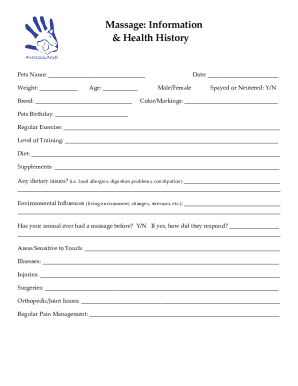 Fillable Online Massage: Information Fax Email Print - pdfFiller