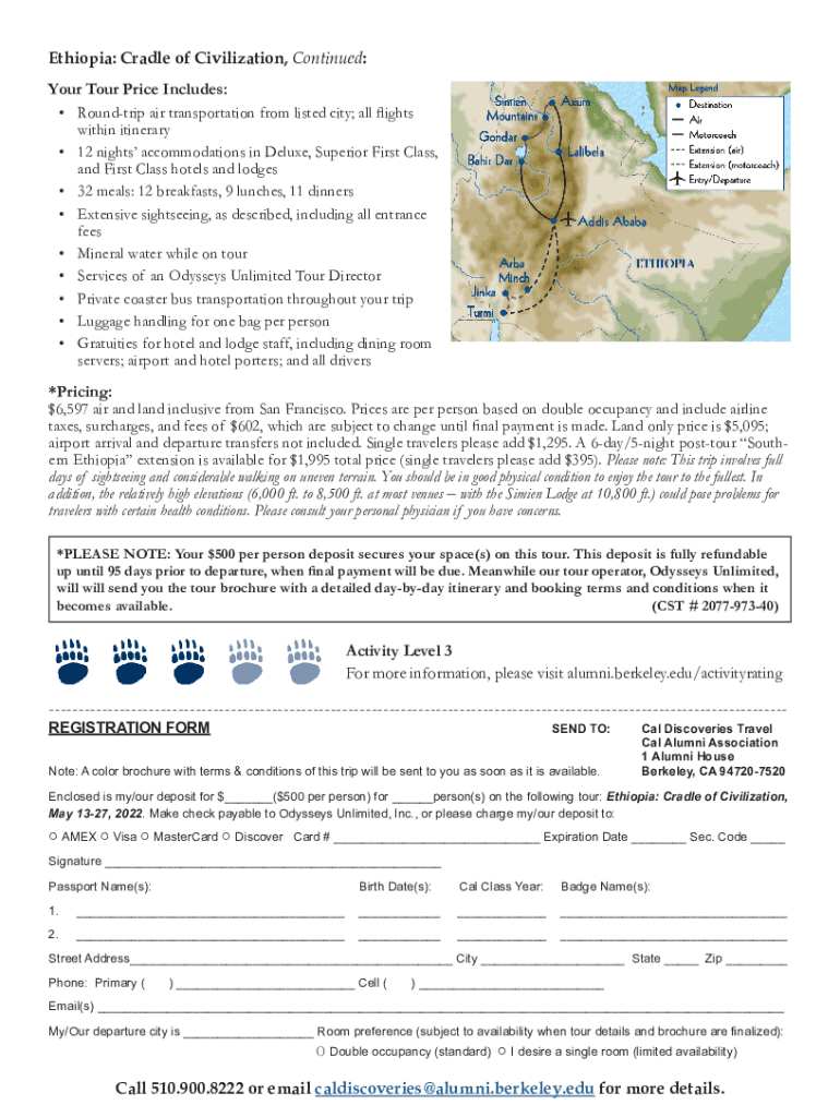Fillable Online Ethiopia Cradle of Civilization, Continued Fax Email