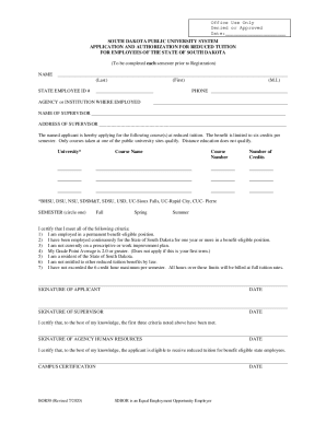 Fillable Online SOUTH DAKOTA PUBLIC UNIVERSITY SYSTEM APPLICATION AND Fillable Online SOUTH DAKOTA PUBLIC UNIVERSITY SYSTEM APPLICATION AND