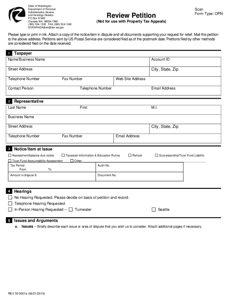 Fillable Online dor wa State of Washington Scan Review Preview on Page 1