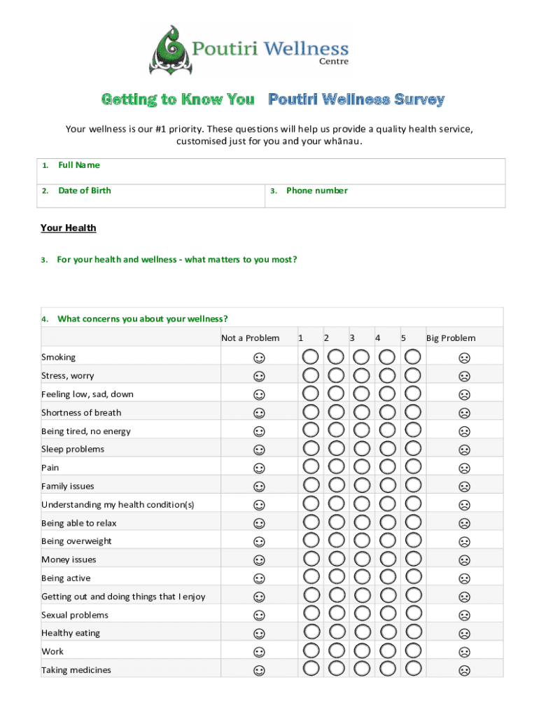 Fillable Online How To Create An Employee Wellness Survey & 15 Vital