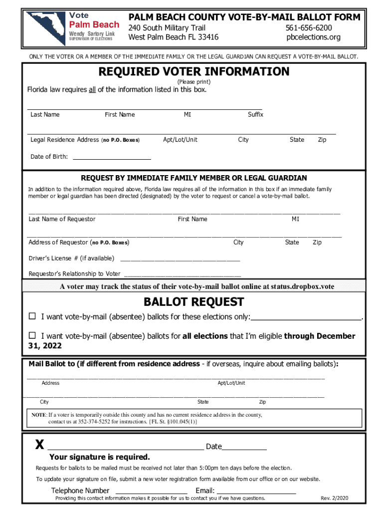 Fillable Online Sample Ballot Palm Beach Supervisor of Elections Fax