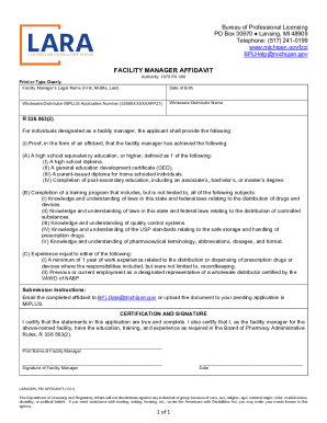 Werkelijk Omhoog gaan luister Fillable Online LARA - Contact the Bureau of Professional Licensing -  Michigan Fax Email Print - pdfFiller