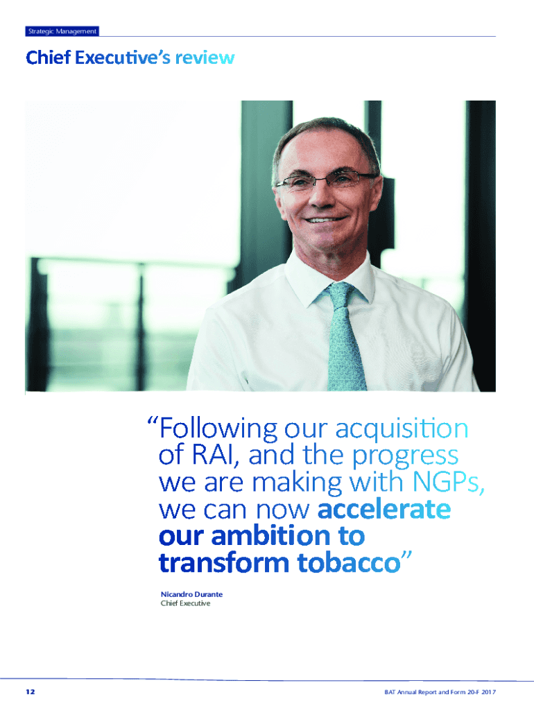 Fillable online british american tobacco annual report and form 20 f