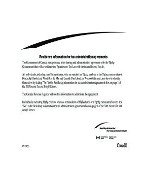 05-112 Residency information for tax administration agreements - Northwest Territories - 2005