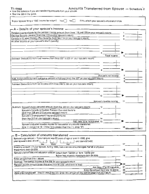 5008-S2 Schedule SK(S2) - Amounts transferred from spouse - T1 General 1992 - Saskatchewan