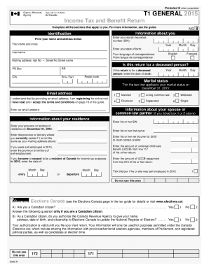 5003-R T1 General 2015 - Income Tax and Benefit Return - Version for Nova Scotia (NS) only