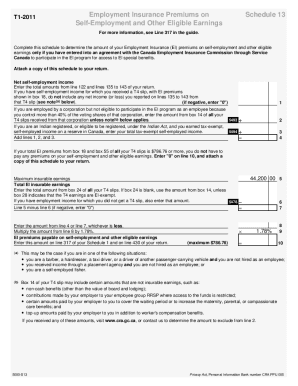 Canada Employment Insurance Premiums Schedule