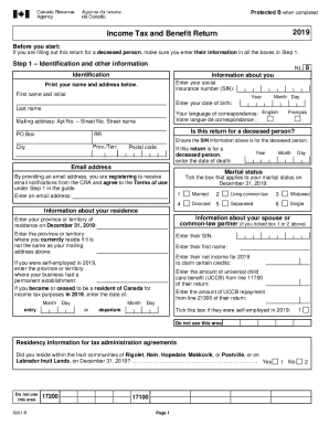 5001-R Income Tax and Benefit Return (for NL only) - Newfoundland and Labrador - 2019