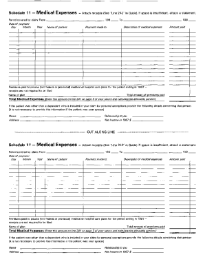 5010-S11 Schedule BC(S11) - Medical Expenses - T1 General 1987 - British Columbia