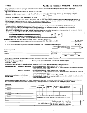Additional Persona1 Amounts - Schedule 6
