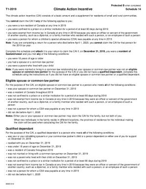 5008-S14 Schedule 14, Climate Action Incentive (for SK only) - Saskatchewan - 2019