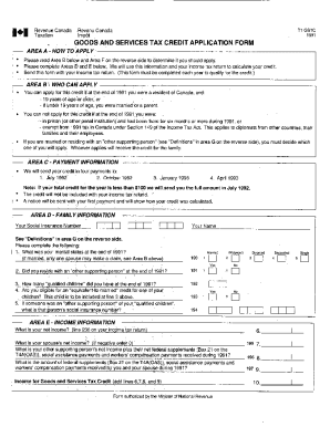 5002-GSTC Goods and services tax application form - Prince Edward Island - 1991