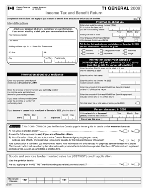 5010-R T1 General 2009 - Income Tax and Benefit Return - British Columbia only