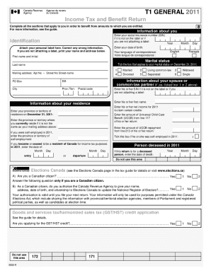 5000-R T1 General 2011 - Income Tax and Benefit Return - Prince Edward Island