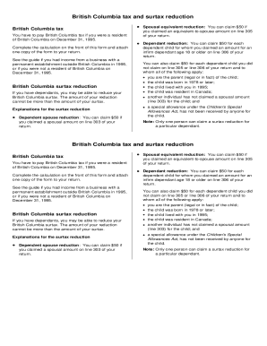 5010-TC T1 General 1995 T1C-TC - British Columbia - BC 479 5010-TC 5110-TC