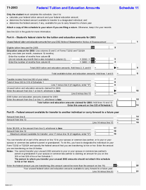 5000-S11 Schedule 11 - Common - T1 General 2003 - Newfoundland and Labrador