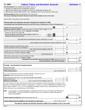 5000-S11 Schedule 11 - Common - T1 General 2005 - Newfoundland and Labrador