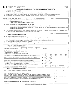 5004-GSTC Goods and services tax application form - New Brunswick - 1991