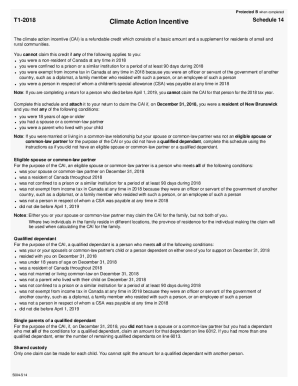 Canada Climate Action Incentive Schedule 14