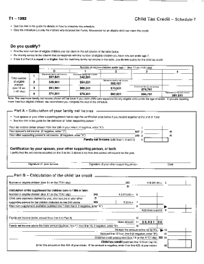 5004-S7 Schedule 7 - New Brunswick - T1 General 1992 - Child tax credit