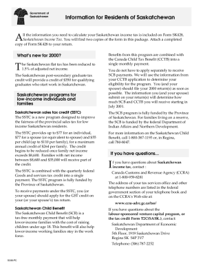 5008-PC T1 General Credit Information Sheet - Saskatchewan 2000-PC 5108-PC